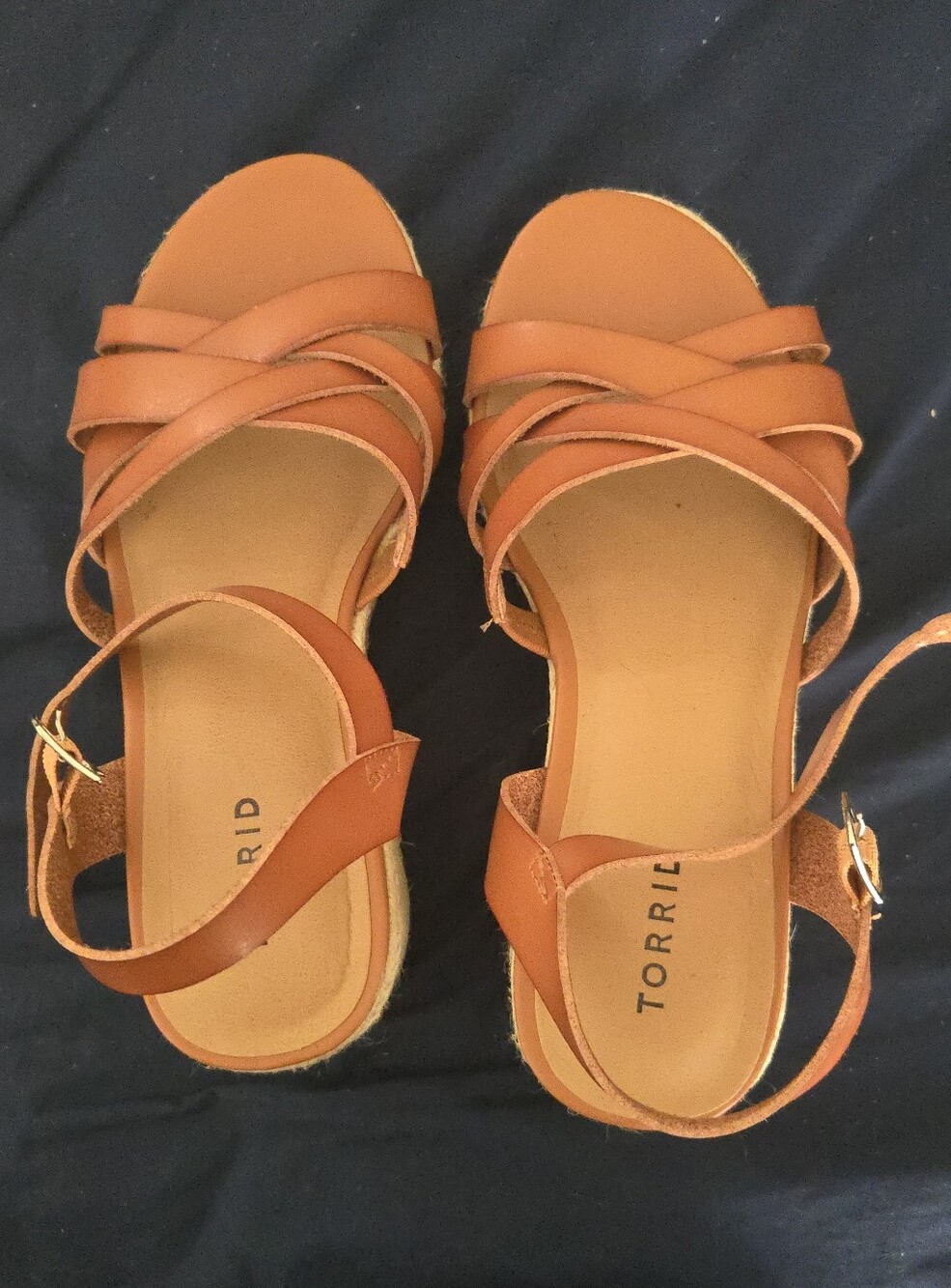 Torrid Tan Strappy Crisscross Ankle Strap Sandals